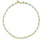 Gold & Enamel Mini Evil Eye Anklet