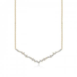 Gold & Diamond Cocktail V Necklace