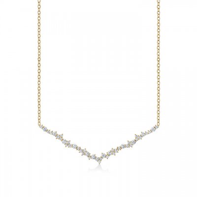 Gold & Diamond Cocktail V Necklace