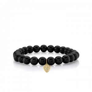 Men's Collection Gold & Diamond Starburst Crest on Onyx