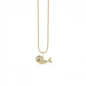 Gold & Diamond Whale Charm