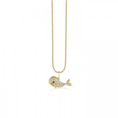 Gold & Diamond Whale Charm