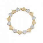 Two-Tone Gold & Diamond Heart Eternity Bracelet