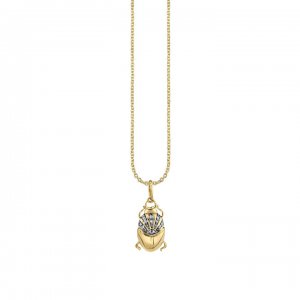 Gold & Diamond Small Scarab Charm