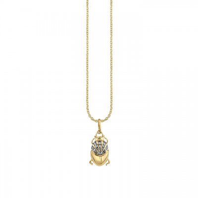 Gold & Diamond Small Scarab Charm