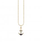 Gold & Enamel Anchor Charm