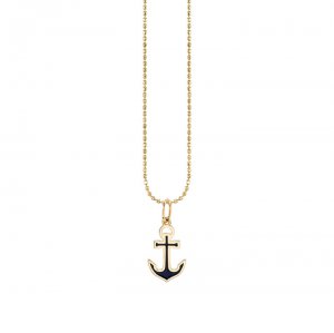 Gold & Enamel Anchor Charm