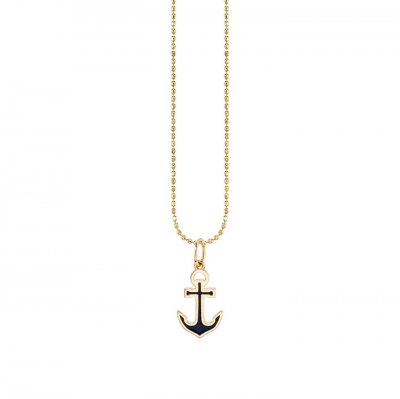 Gold & Enamel Anchor Charm