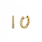 Gold & Diamond Round Bezel Hoops