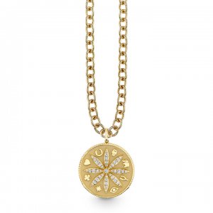 Gold & Diamond Large Icon Sand Dollar Charm