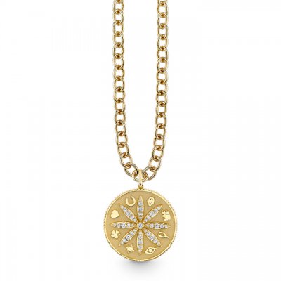 Gold & Diamond Large Icon Sand Dollar Charm