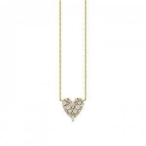 Gold & Diamond Small Cocktail Heart Necklace