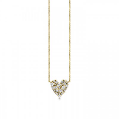 Gold & Diamond Small Cocktail Heart Necklace