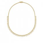 Gold & Diamond Marquise Eye Eternity Front Fringe Necklace