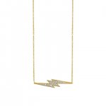 Gold & Diamond Large Lightning Bolt Necklace