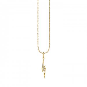 Gold & Diamond Small Lightning Bolt Charm