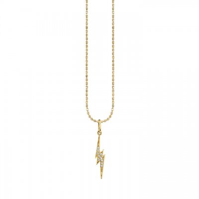 Gold & Diamond Small Lightning Bolt Charm