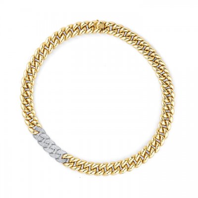 Gold & Diamond Large Link Necklace