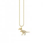 Little Loves Gold & Diamond T-Rex Necklace