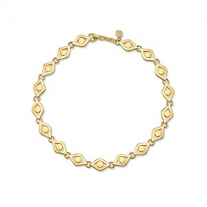 Pure Gold Medium Evil Eye Link Bracelet