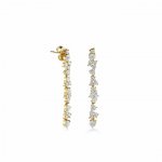 Gold & Diamond Cocktail Linear Earrings