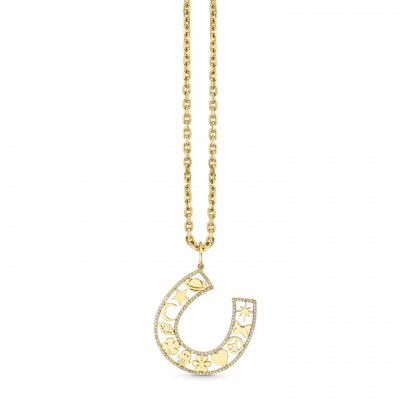 Gold & Diamond Icon Horseshoe Charm