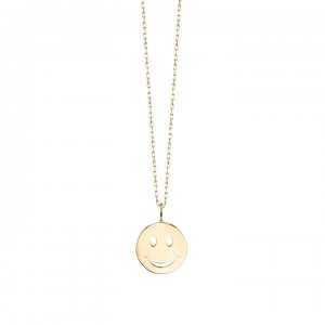 Pure Gold Small Happy Face Charm