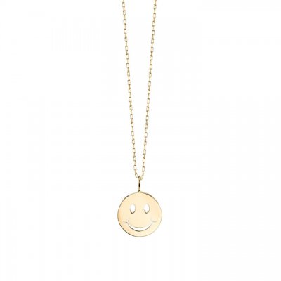 Pure Gold Small Happy Face Charm