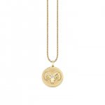 Gold & Diamond Large Aries Zodiac Medallion