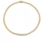 Gold & Diamond Bar Necklace