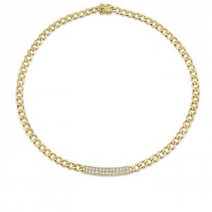 Gold & Diamond Bar Necklace