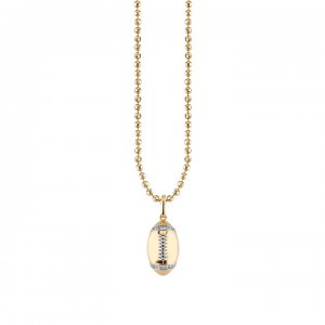 Men's Collection Gold & Diamond Football Necklace