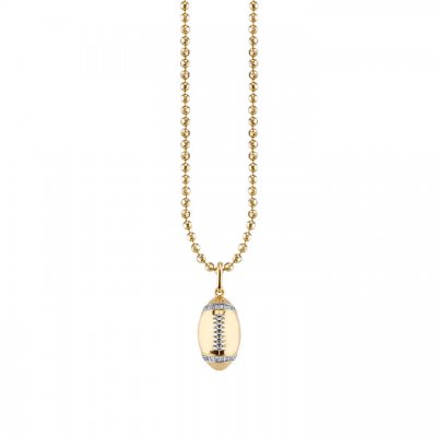 Men's Collection Gold & Diamond Football Necklace