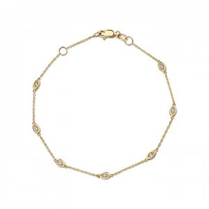 Gold & DiamondMulti Marquise Evil Eye Bracelet