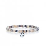 Little Loves Gold & Diamond Soccer Ball on Australian Opal Heishi