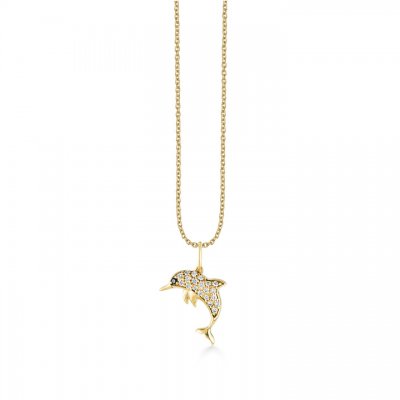 Gold & Diamond Dolphin Charm