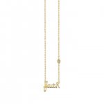 Gold Plated Sterling Silver Faith Necklace with Bezel Set Diamond