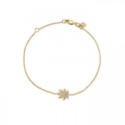 Gold & Diamond Small Pot Leaf Bracelet