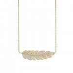 Gold & Diamond Large Feather Necklace