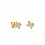 Gold & Diamond Texas State Outline Stud