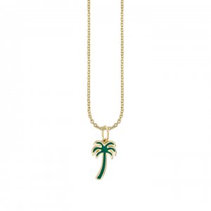 Gold & Enamel Palm Tree Charm