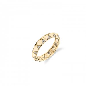 Gold & Diamond Pyramid Eternity Ring