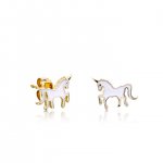 Little Loves Gold Enamel Unicorn Earrings