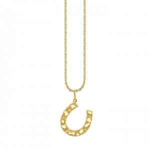 Gold Nugget Horseshoe Charm