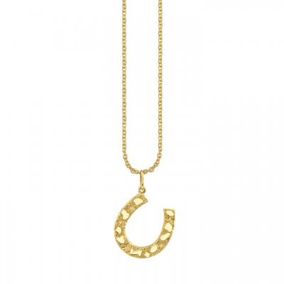 Gold Nugget Horseshoe Charm