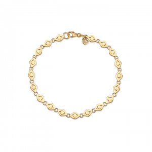 Pure Gold Evil Eye Link Bracelet