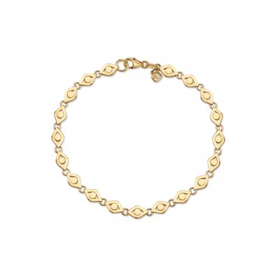 Pure Gold Evil Eye Link Bracelet