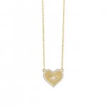 Gold & Diamond Medium Heart Marquise Eye Necklace