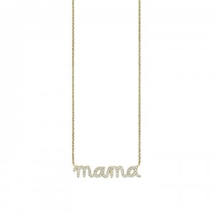 Gold & Diamond Mama Necklace