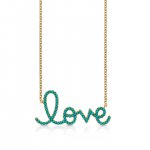 Gold & Turquoise Extra Large Love Necklace